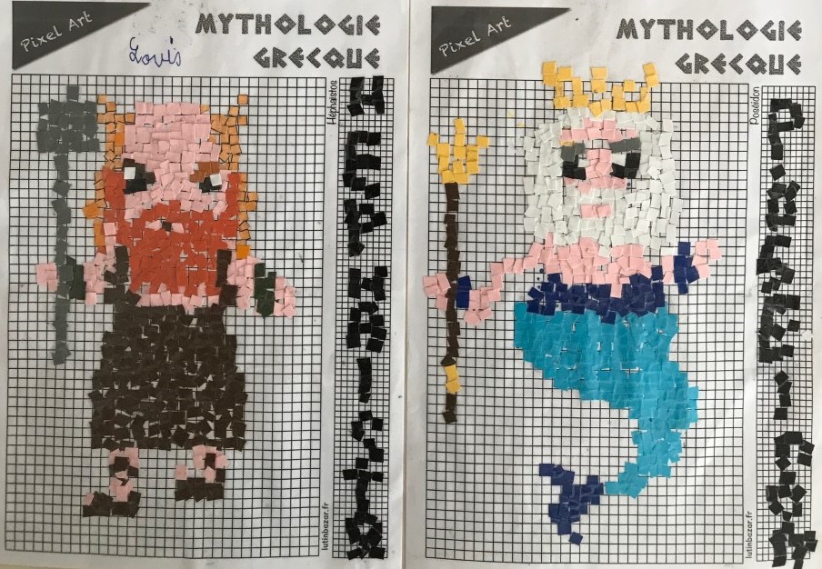 Pixel Art Mythologie Grecque Athéna » CE1 A : Mythologie grecque en Pixel Art